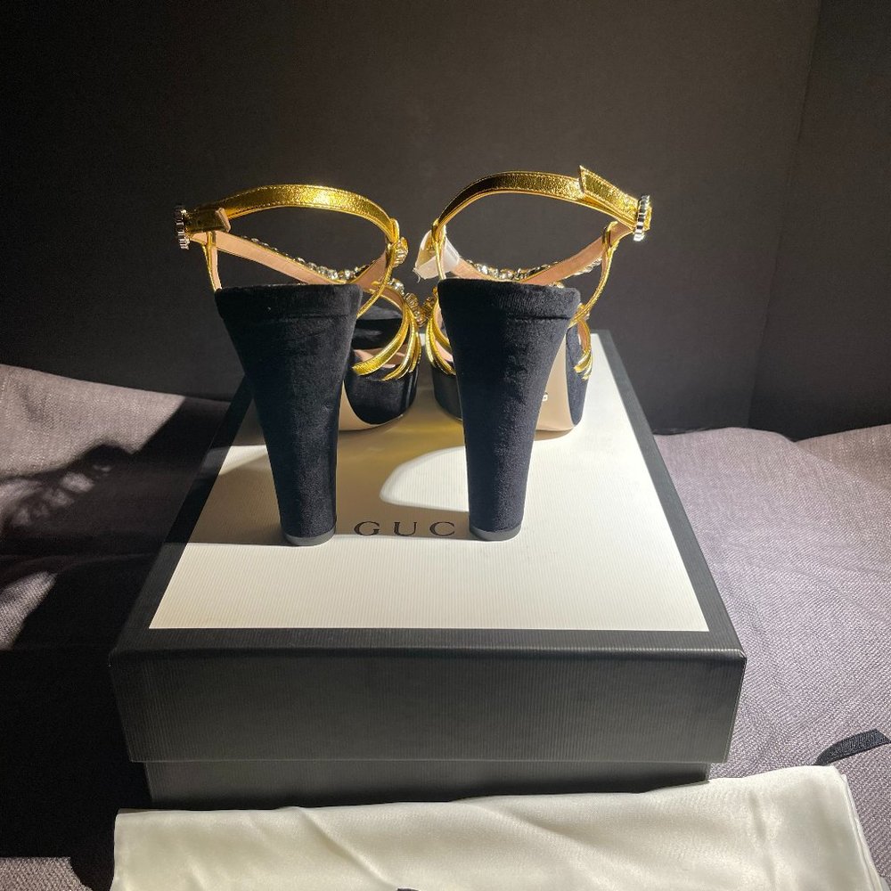 Gucci sand pelle nappa silk high heels - Picture 7 of 11